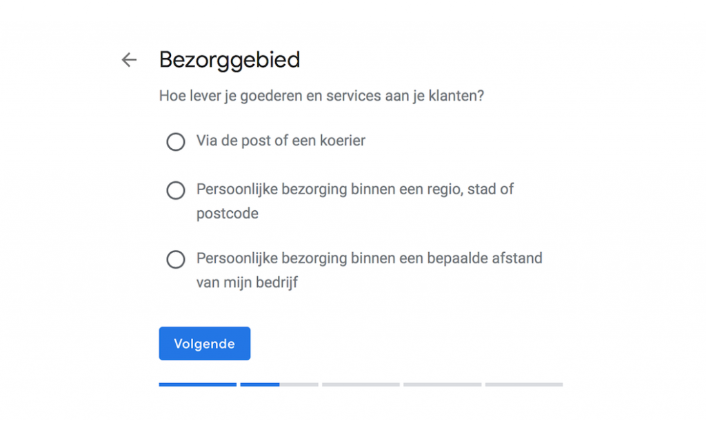 Google Mijn Bedrijf Bezorggebied