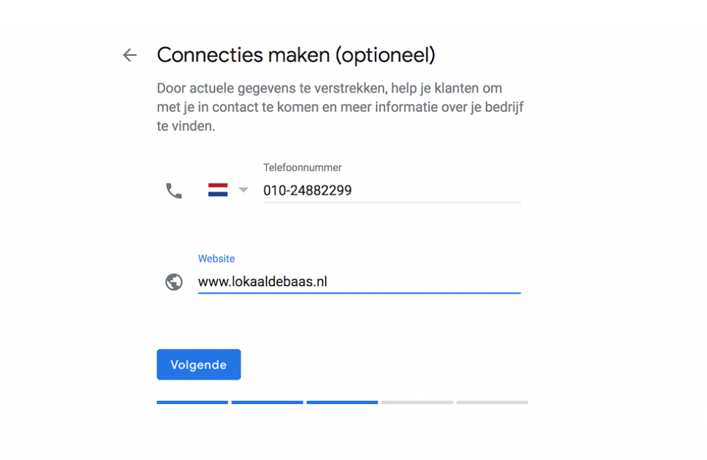 Google Mijn Bedrijf informatie connecties