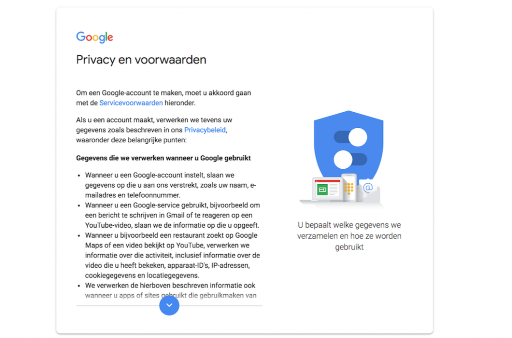 Privacy voorwaarden Google