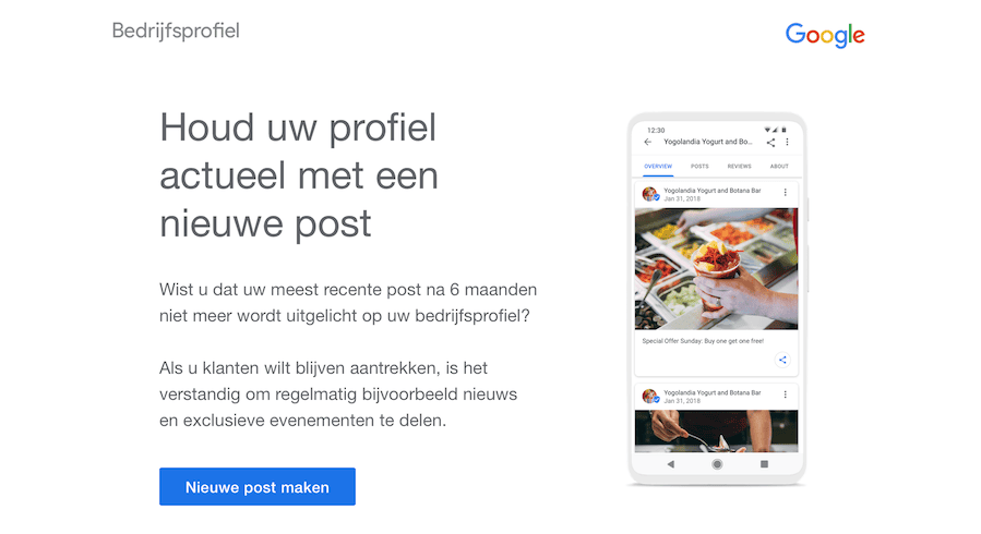 Post Google Businessprofiel